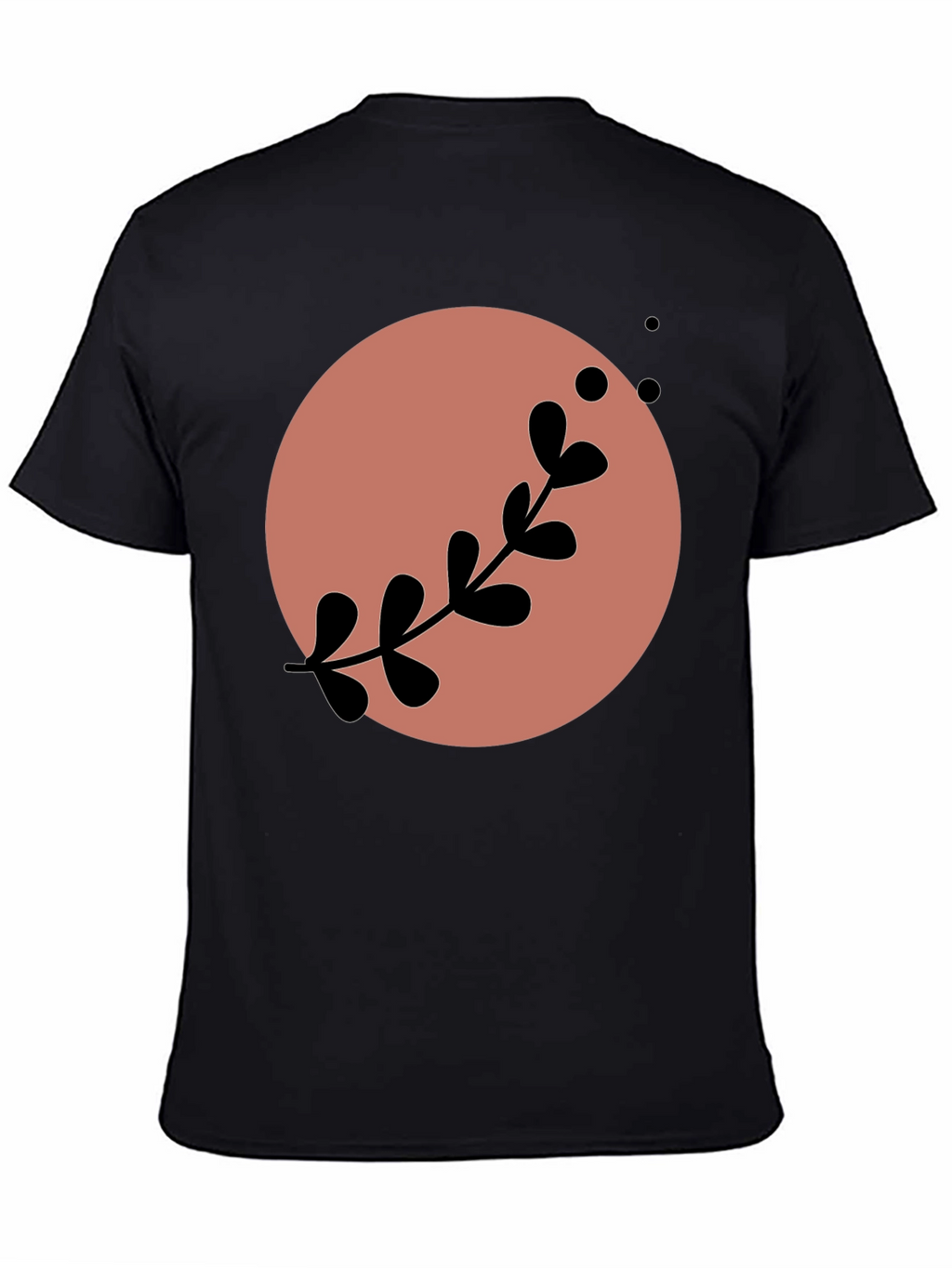 Stylish Black Tee with Abstract Floral Design