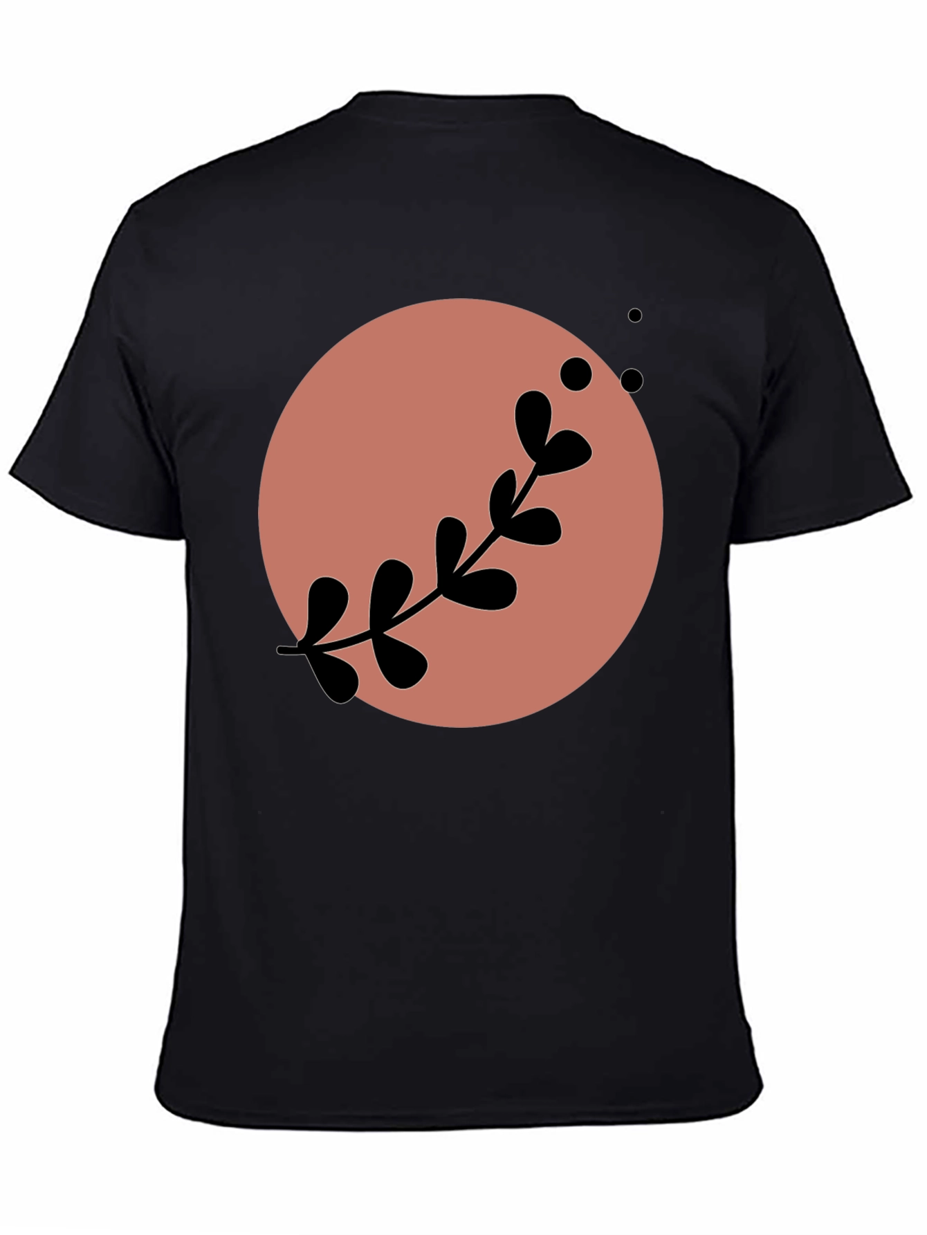 Stylish Black Tee with Abstract Floral Design