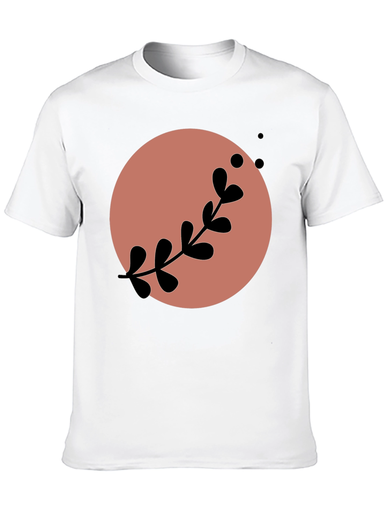 Stylish Black Tee with Abstract Floral Design