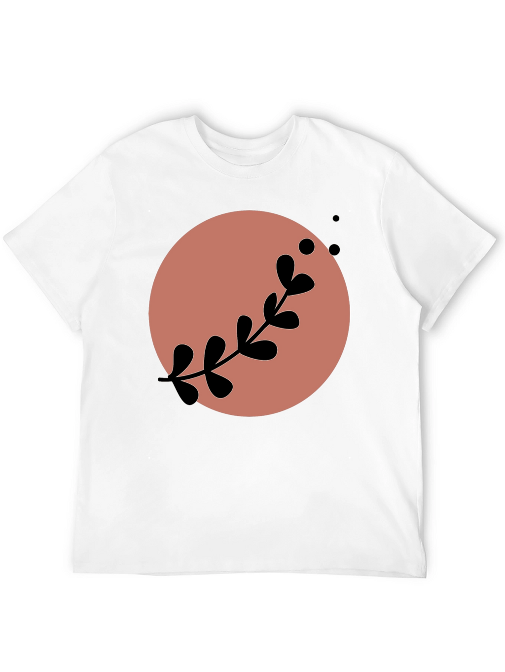 Stylish Black Tee with Abstract Floral Design