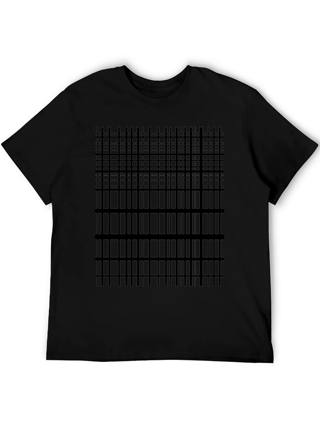 Geometric Grid Tee - Modern Black T-Shirt