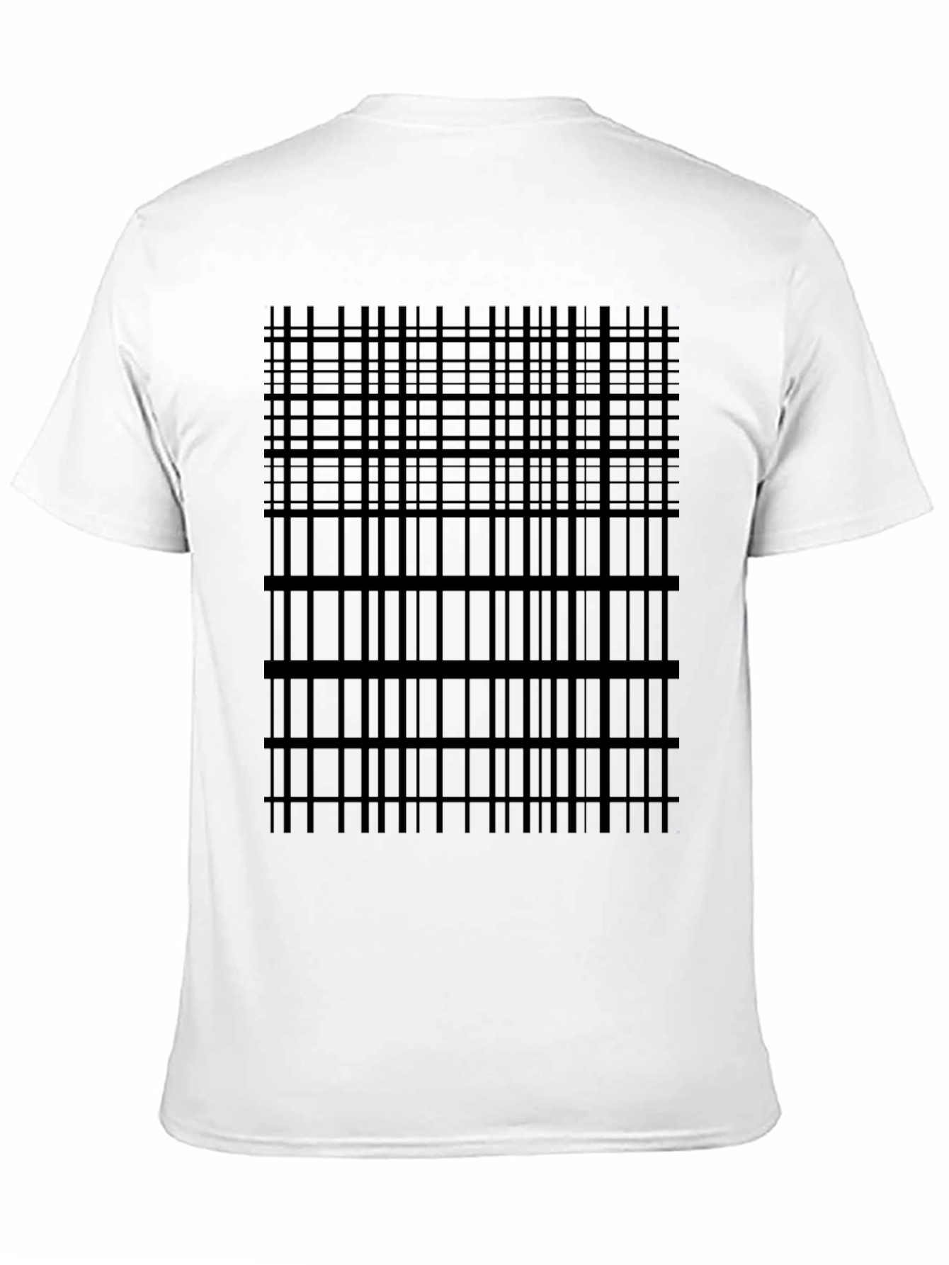 Geometric Grid Tee - Modern Black T-Shirt