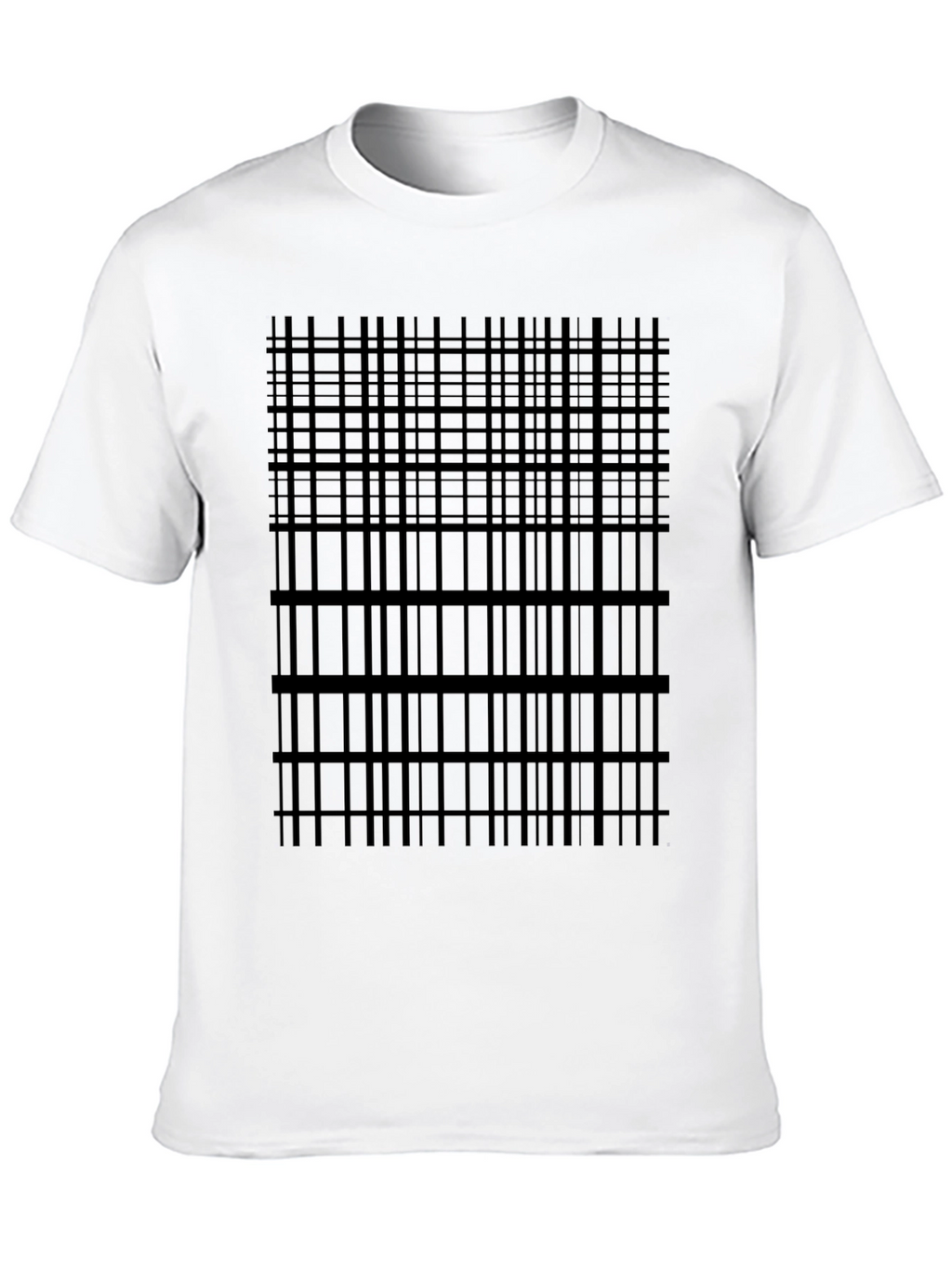 Geometric Grid Tee - Modern Black T-Shirt