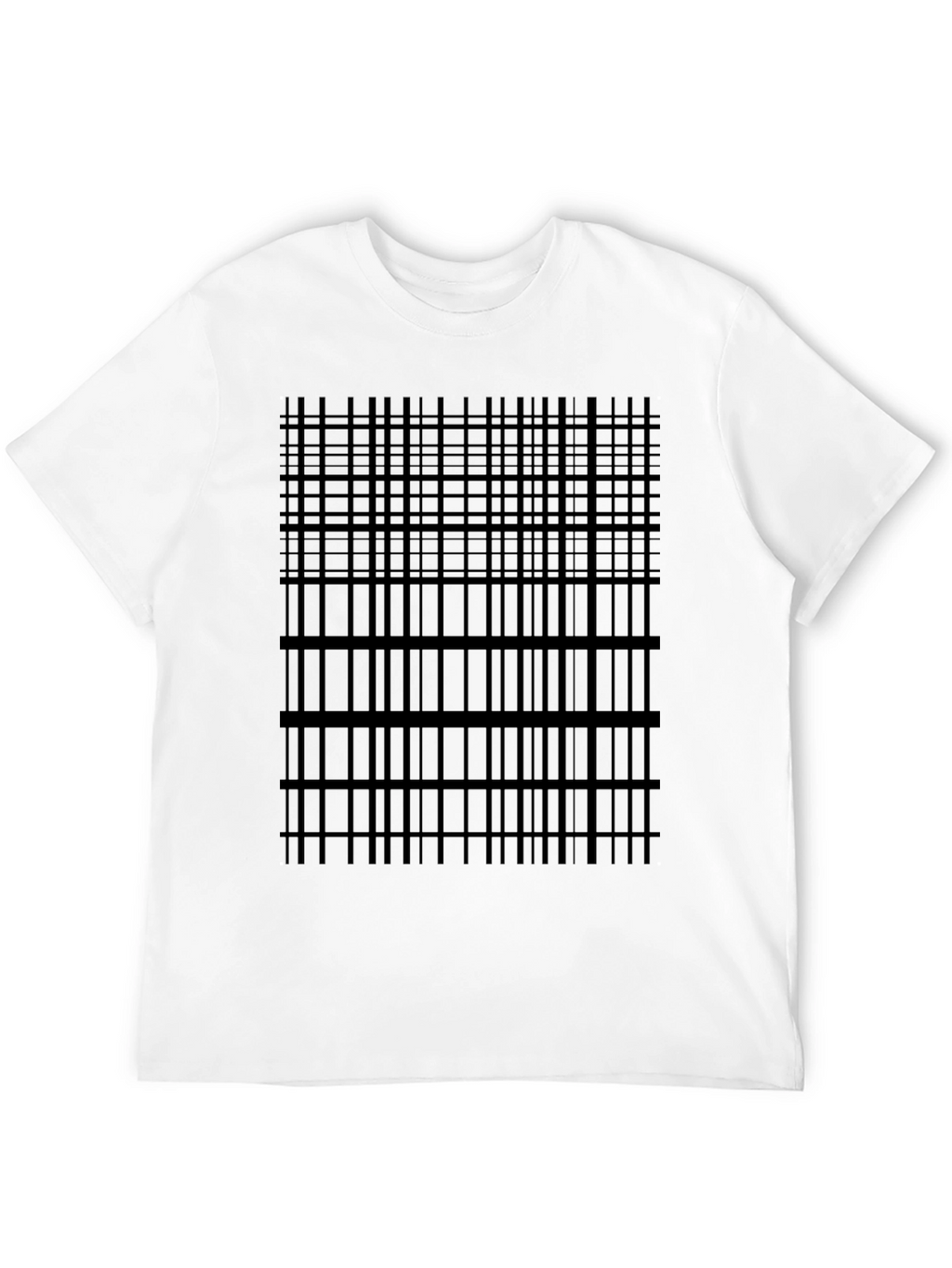Geometric Grid Tee - Modern Black T-Shirt