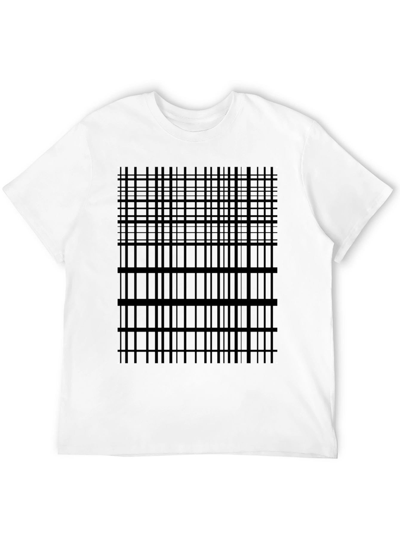 Geometric Grid Tee - Modern Black T-Shirt