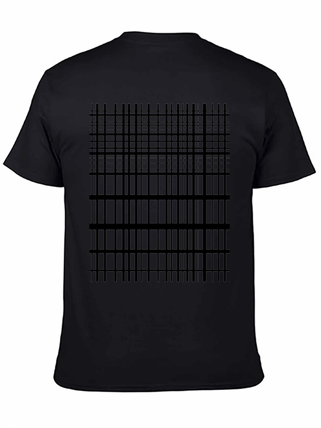 Geometric Grid Tee - Modern Black T-Shirt