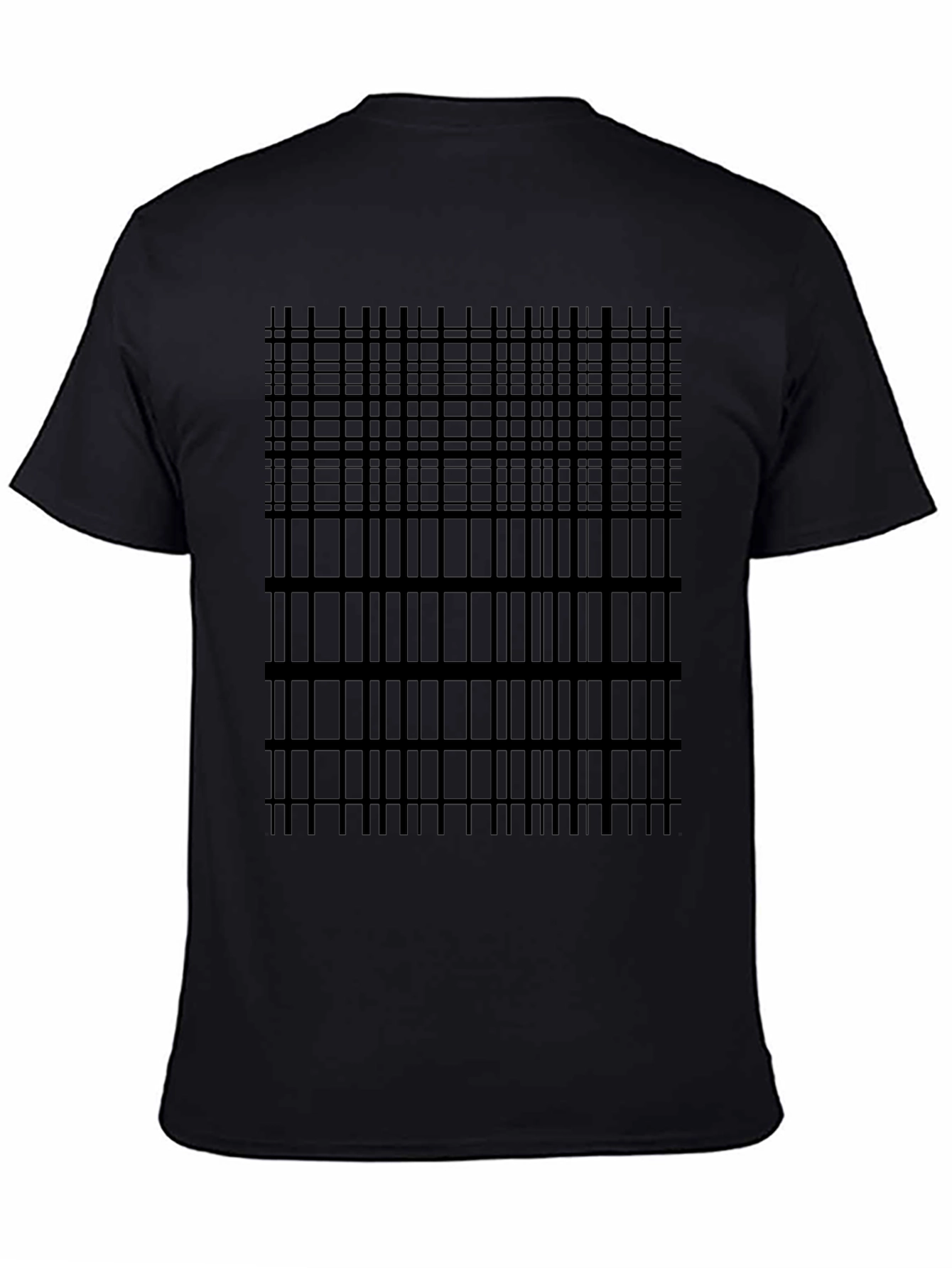 Geometric Grid Tee - Modern Black T-Shirt