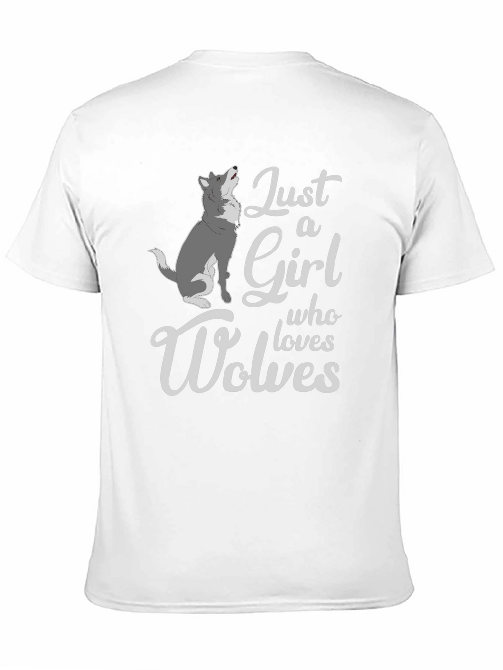 Just a Girl Who Loves Wolves T-Shirt - Black