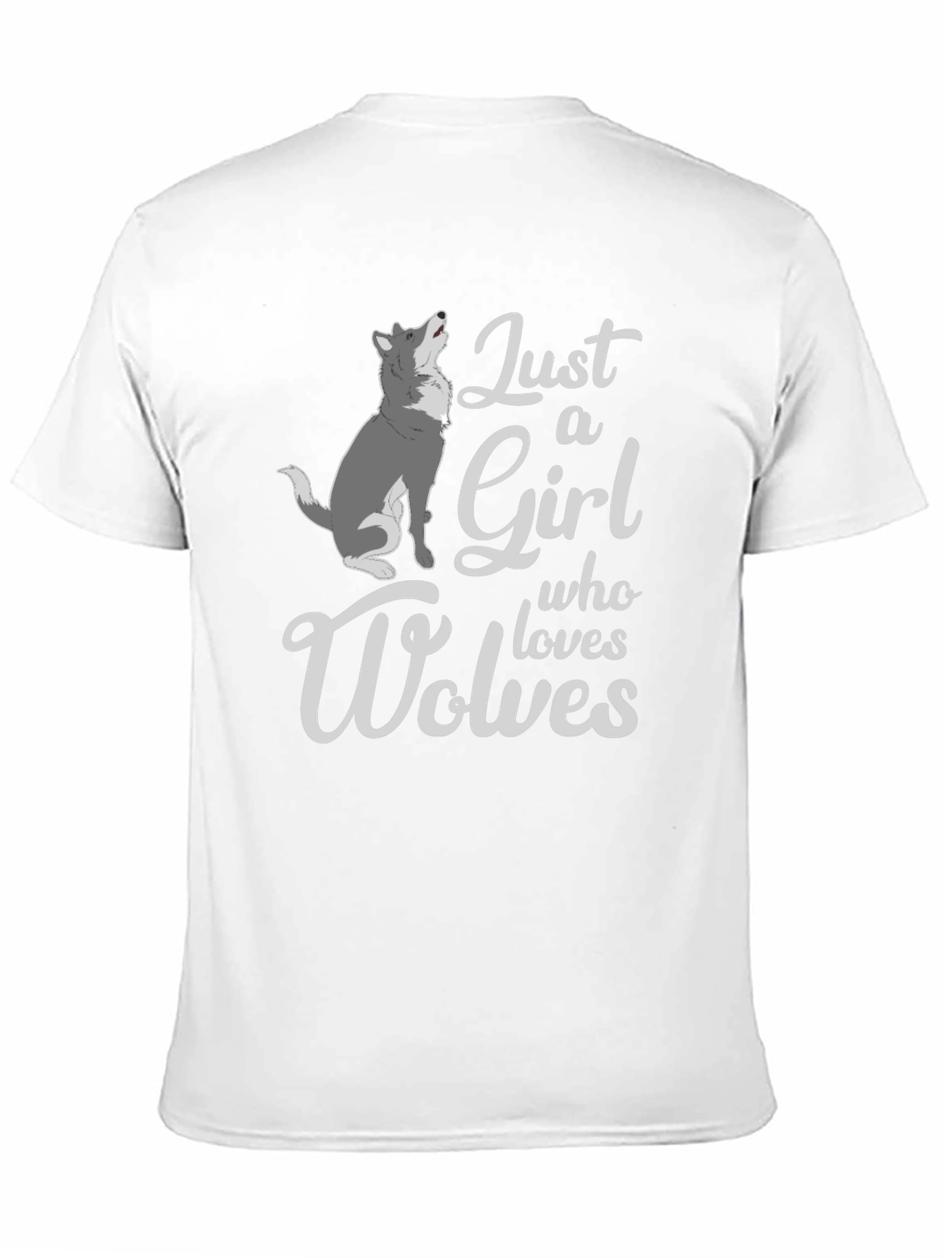 Just a Girl Who Loves Wolves T-Shirt - Black