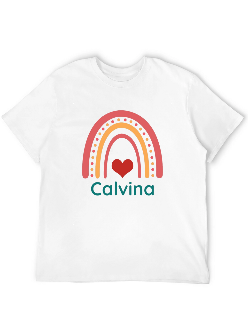 Calvina Rainbow Heart Black T-Shirt
