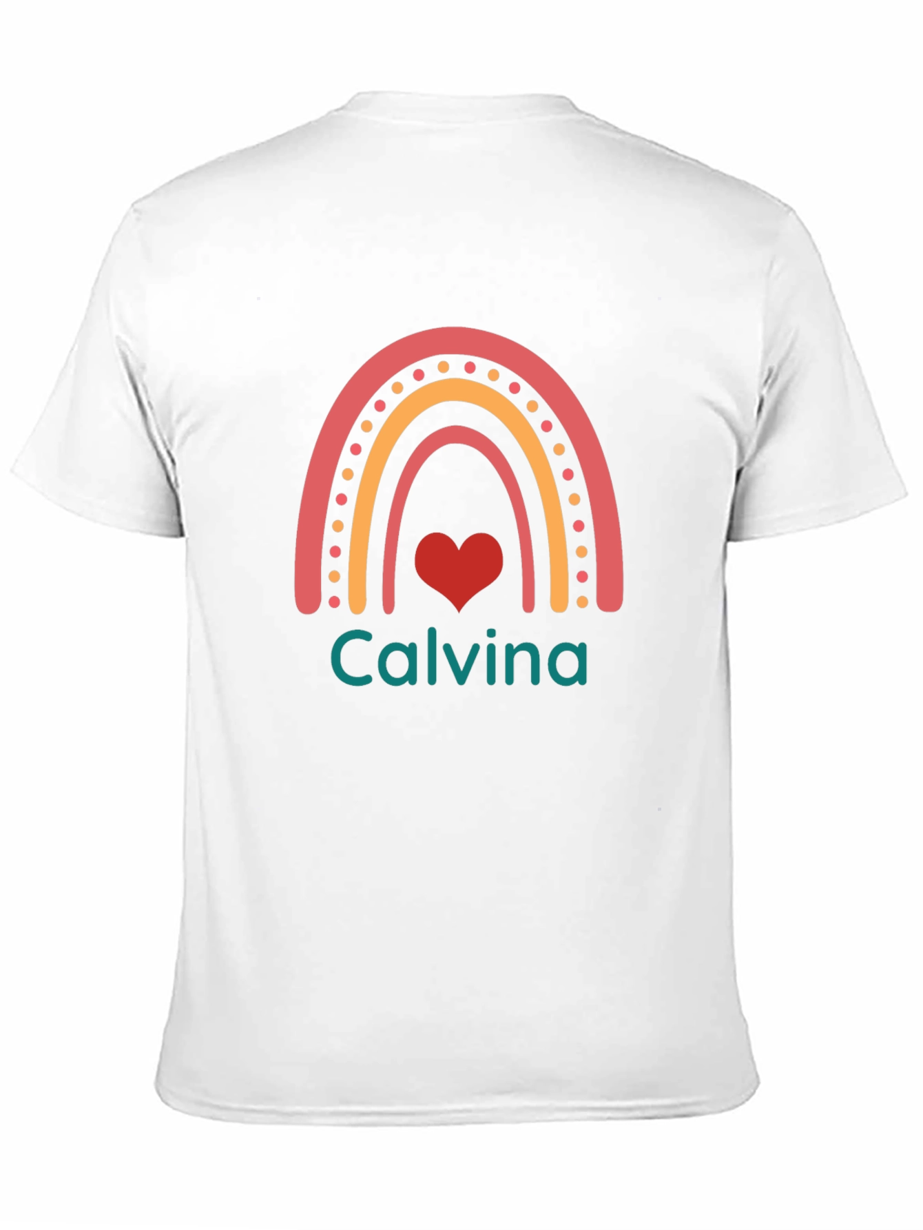 Calvina Rainbow Heart Black T-Shirt