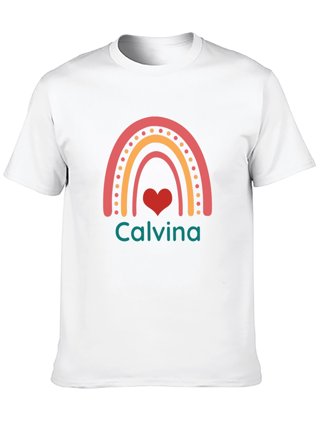 Calvina Rainbow Heart Black T-Shirt