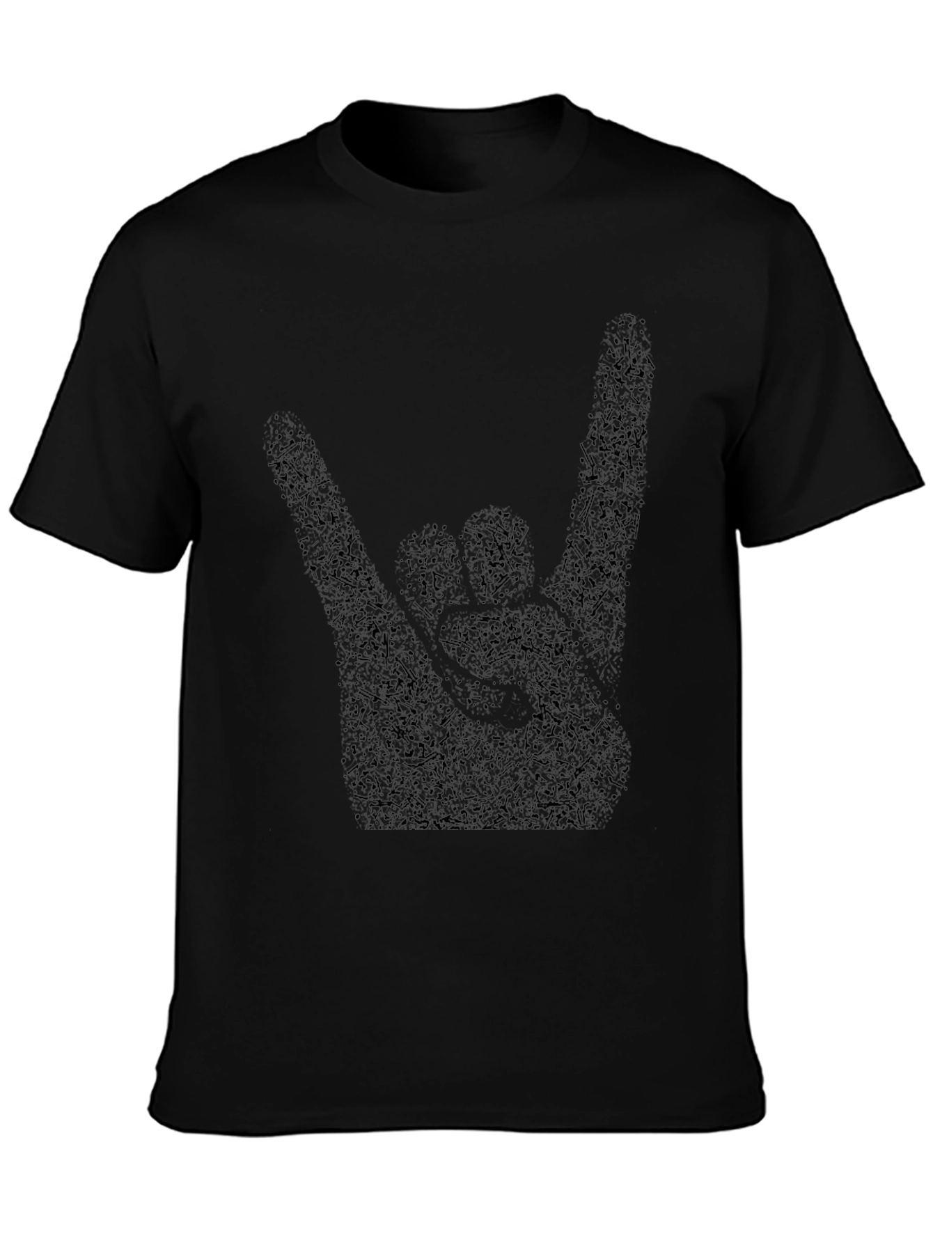 Rock On Black Graphic Tee - Mens Short Sleeve
