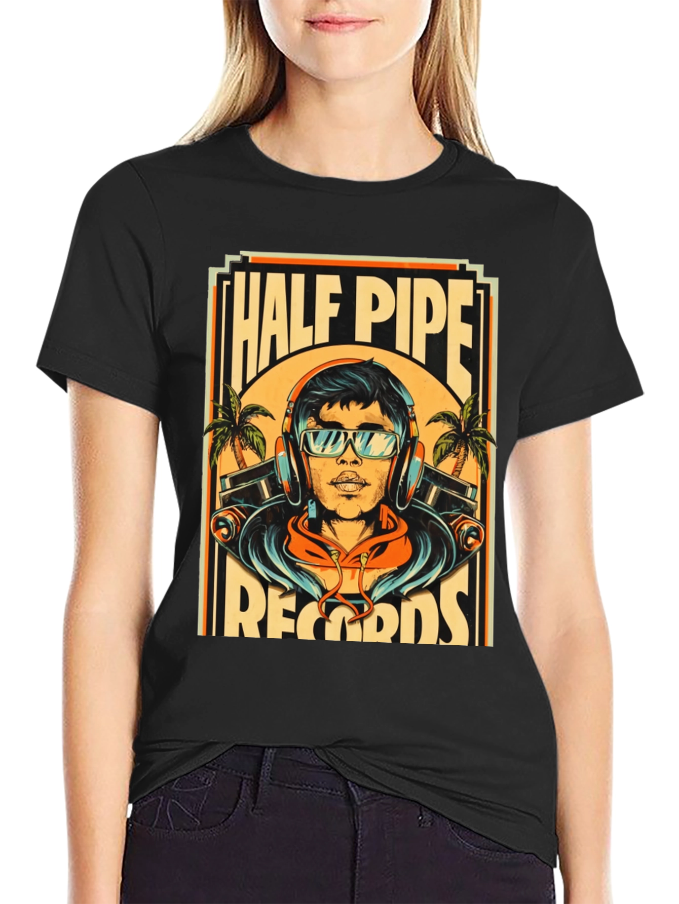 Half Pipe Records Graphic Tee - Retro Style