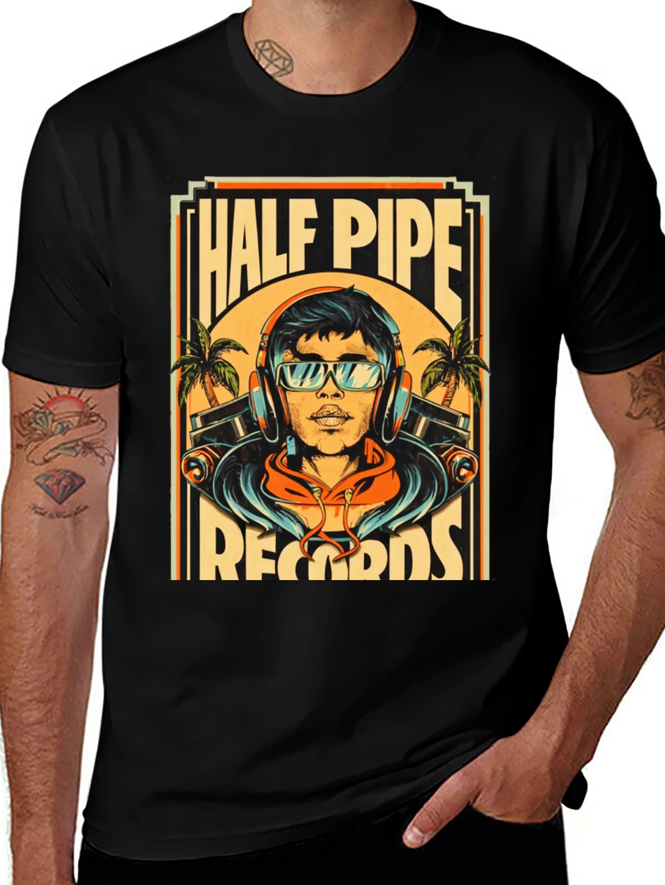 Half Pipe Records Graphic Tee - Retro Style