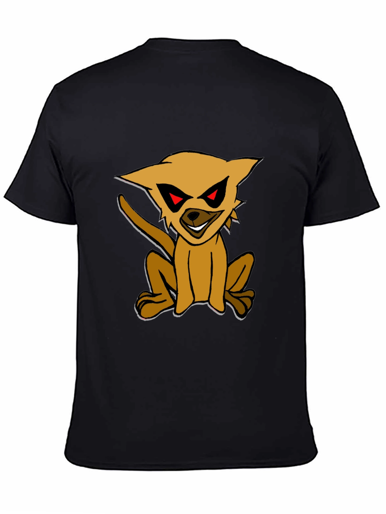 Black T-Shirt with Cartoon Dog Print