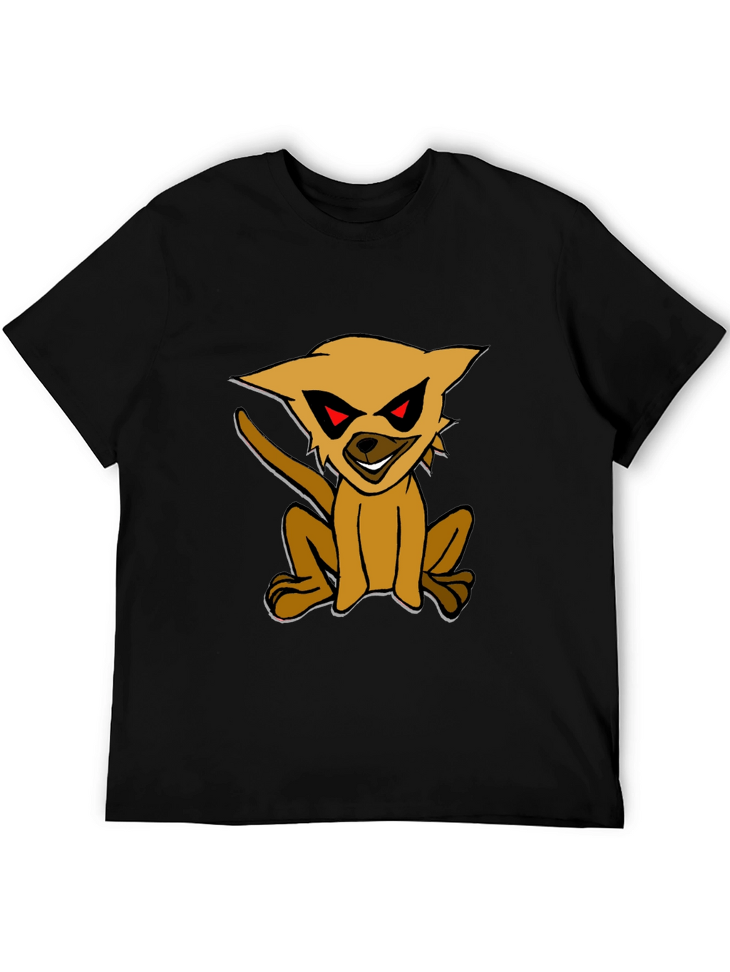 Black T-Shirt with Cartoon Dog Print