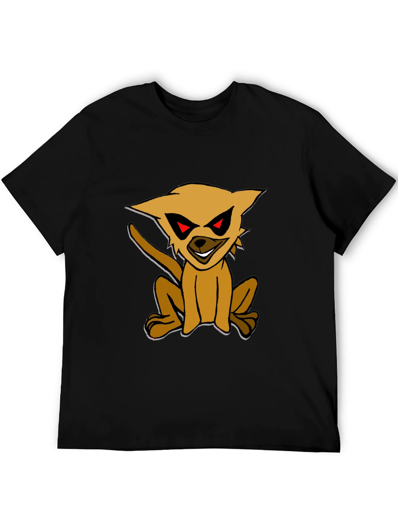 Black T-Shirt with Cartoon Dog Print