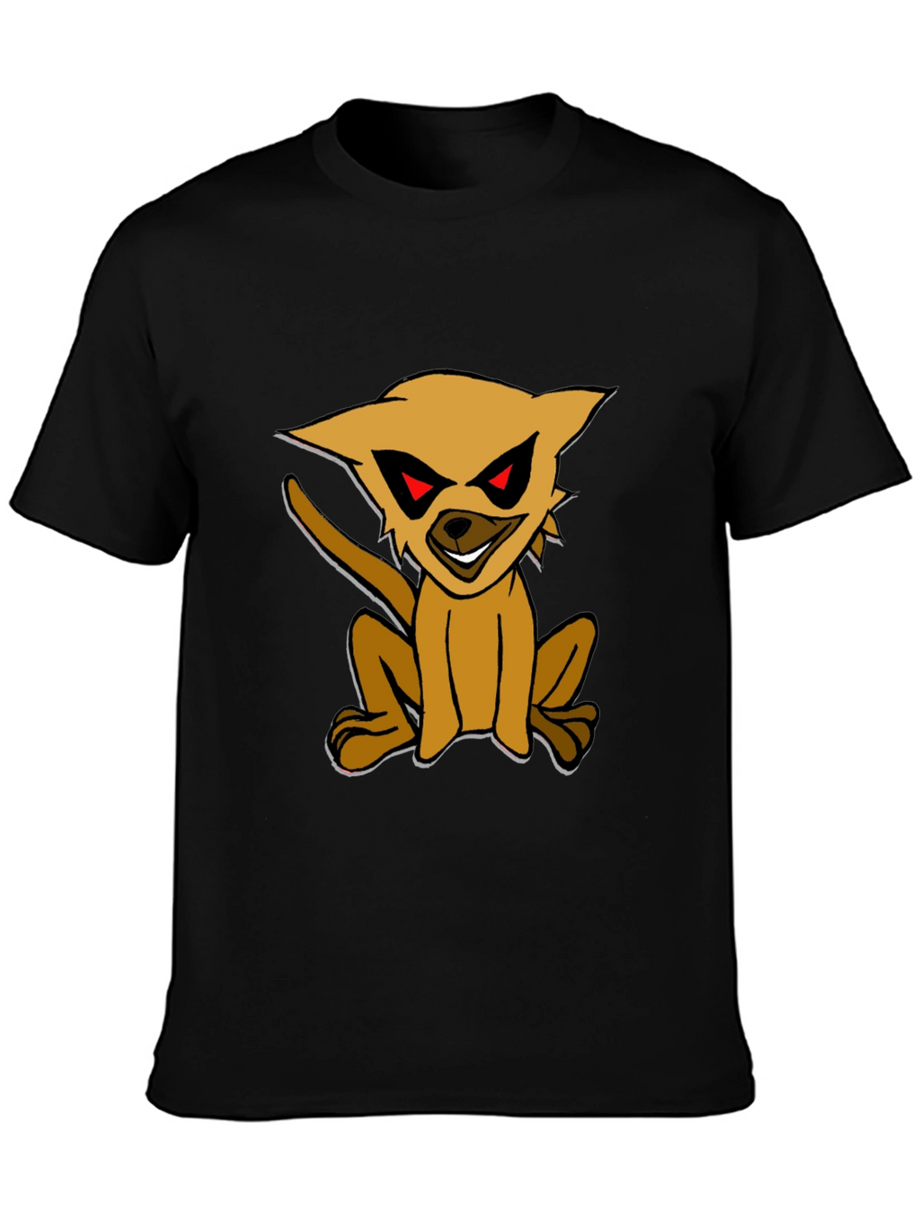 Black T-Shirt with Cartoon Dog Print