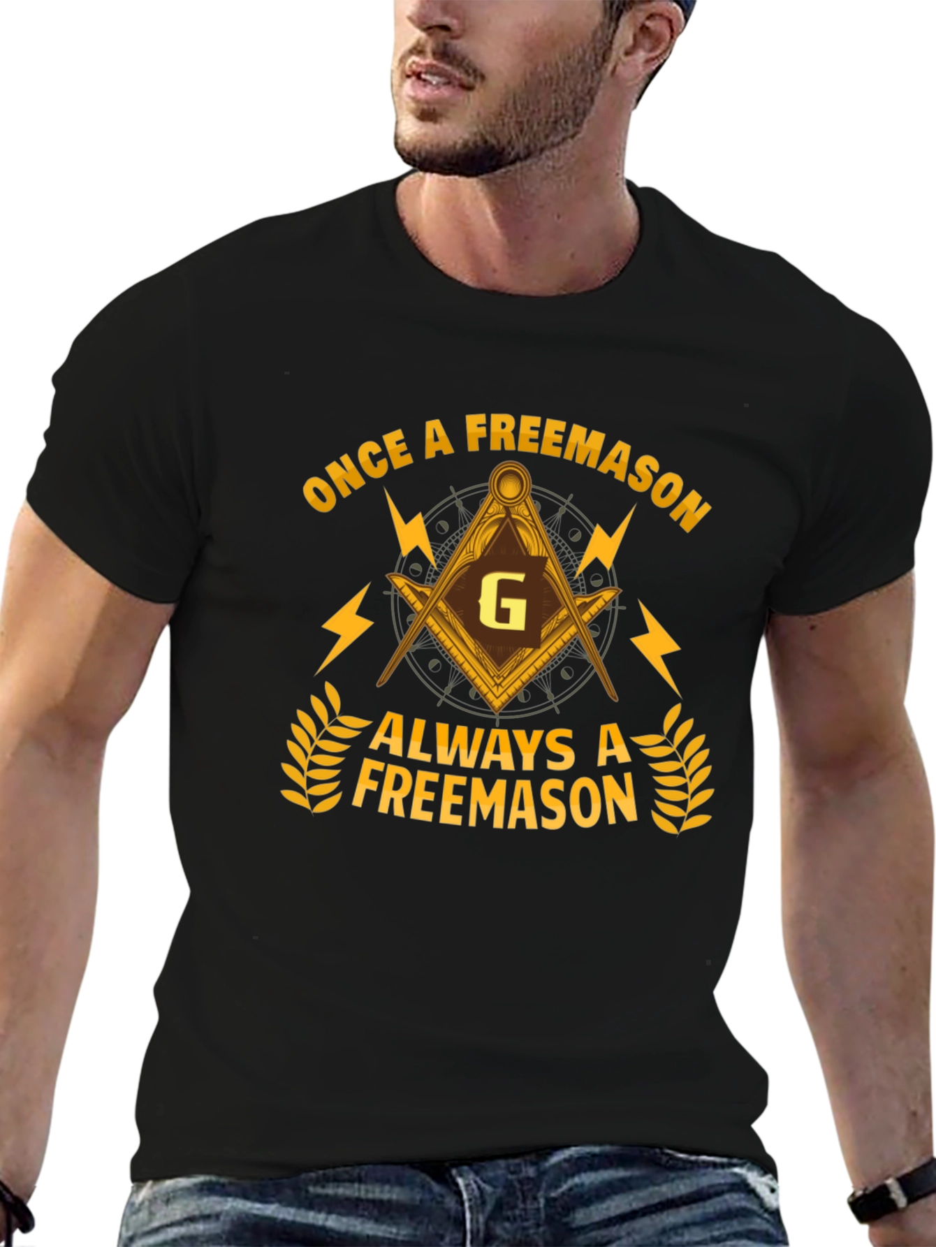 Once a Freemason T-Shirt - Black Cotton Graphic Tee