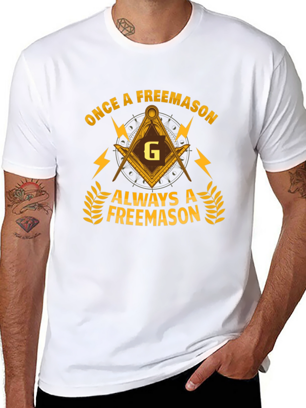 Once a Freemason T-Shirt - Black Cotton Graphic Tee
