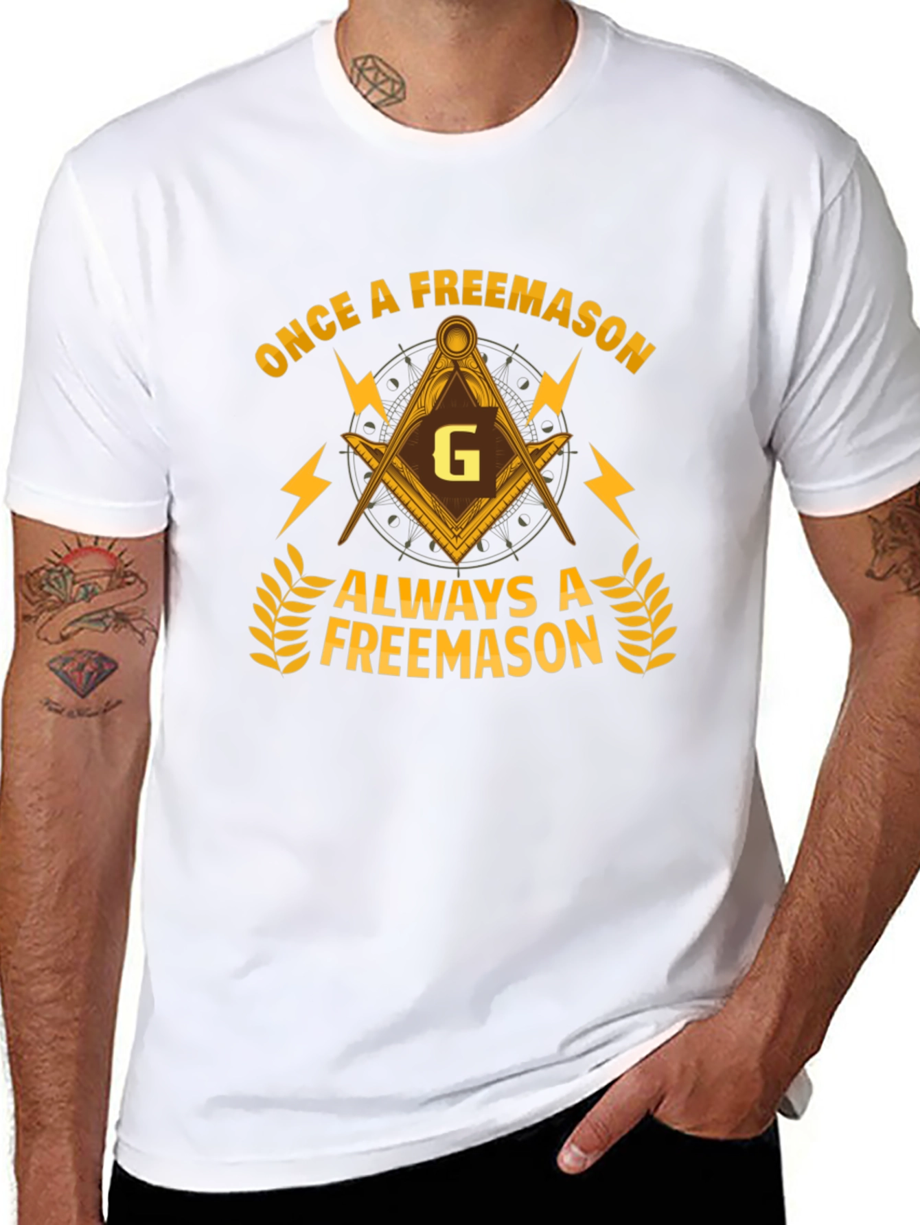 Once a Freemason T-Shirt - Black Cotton Graphic Tee