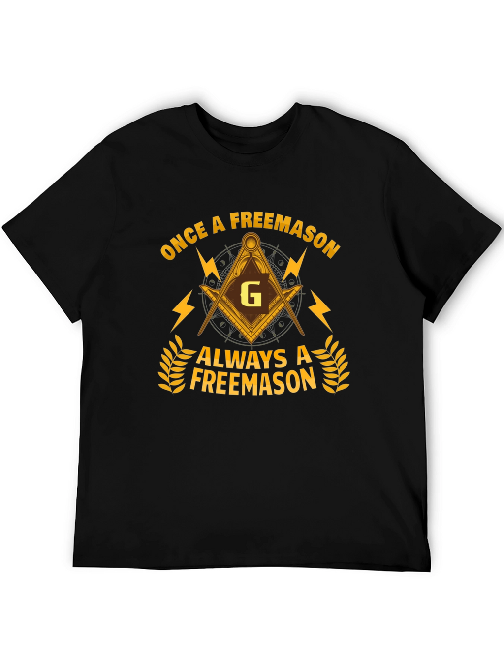 Once a Freemason T-Shirt - Black Cotton Graphic Tee