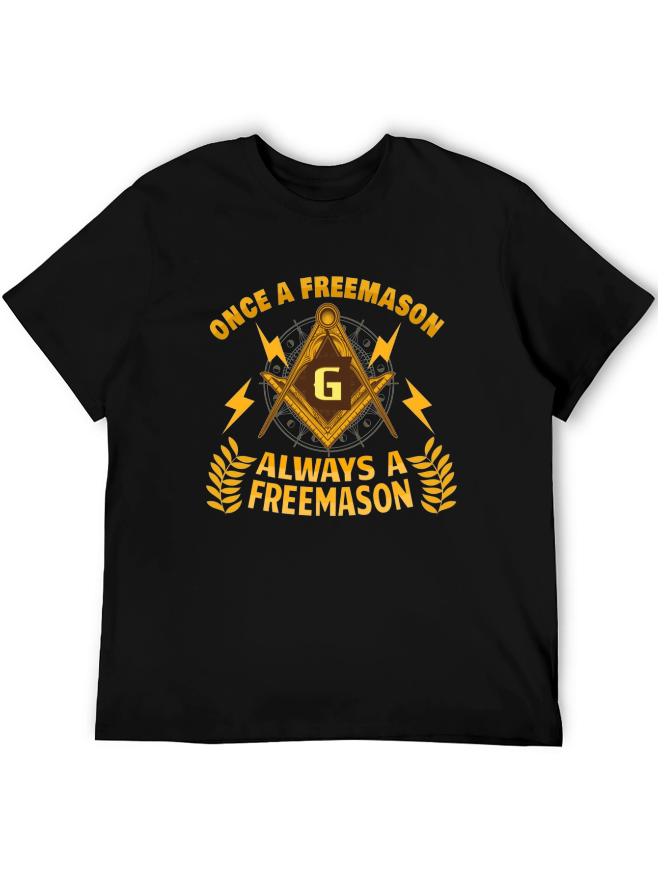 Once a Freemason T-Shirt - Black Cotton Graphic Tee