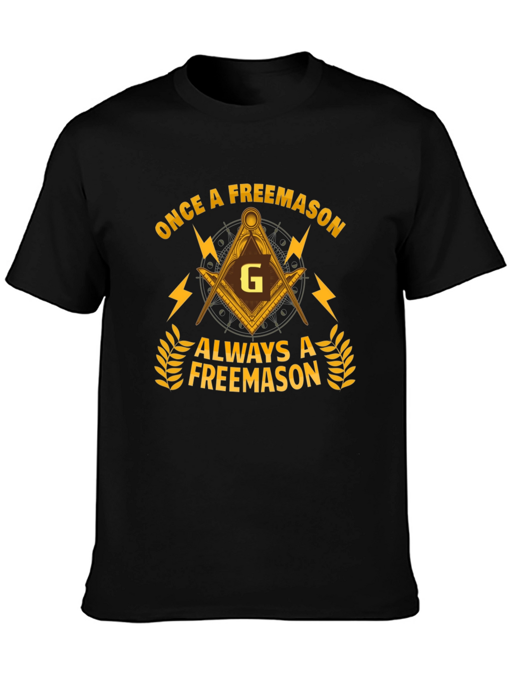 Once a Freemason T-Shirt - Black Cotton Graphic Tee