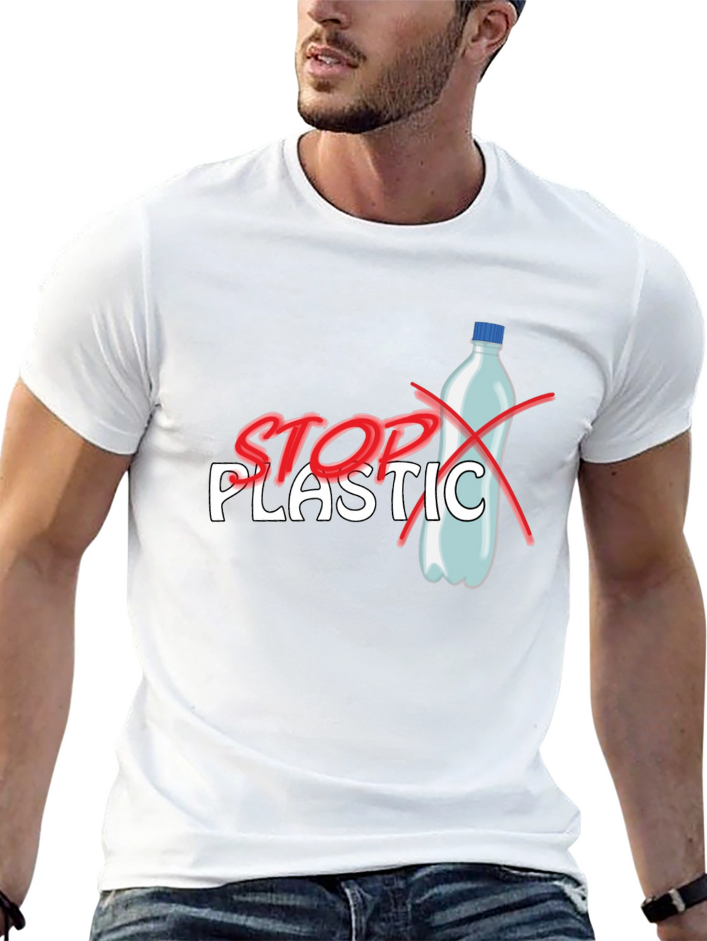 Stop Plastic T-Shirt - Environmental Awareness Tee