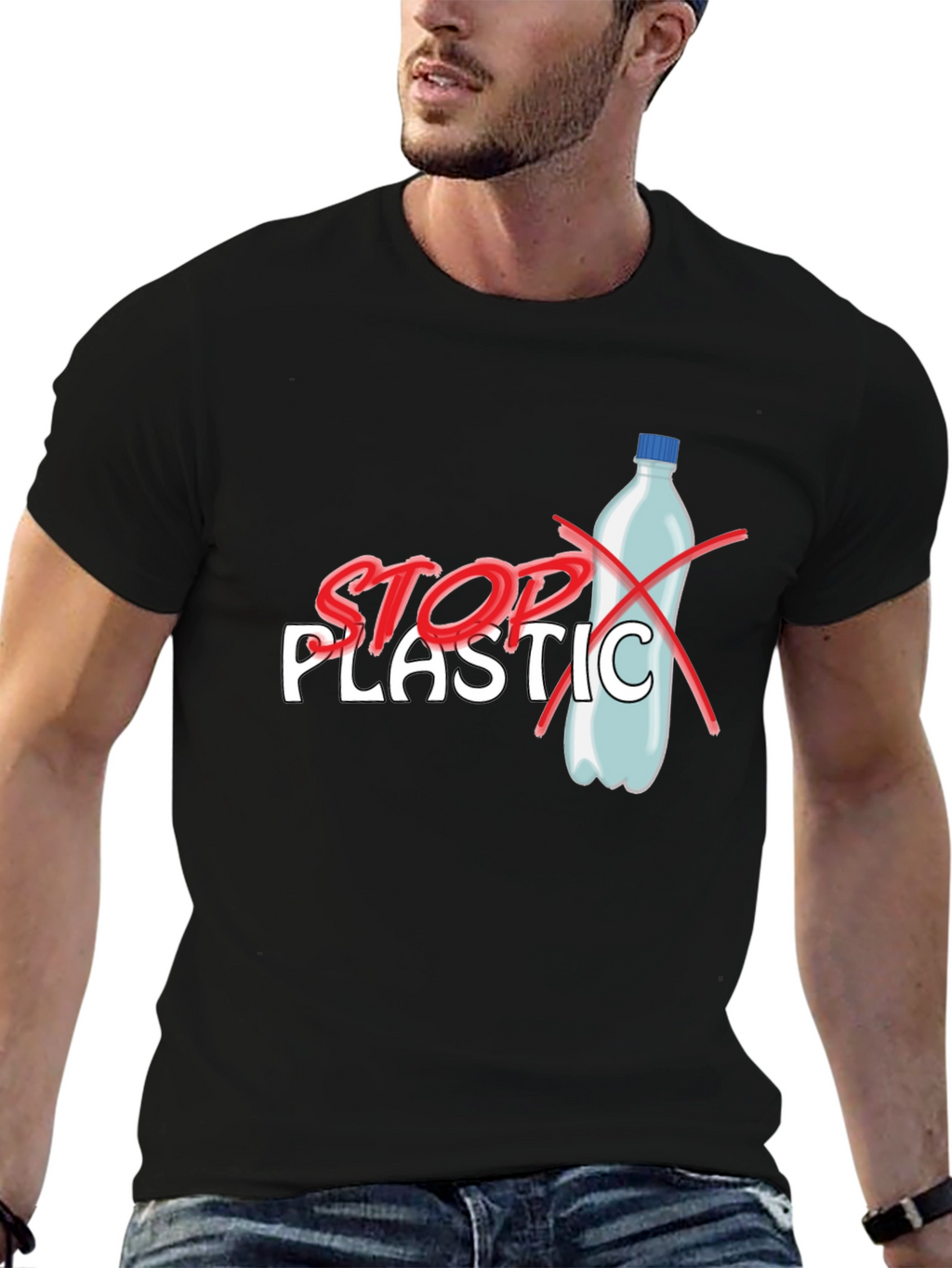 Stop Plastic T-Shirt - Environmental Awareness Tee