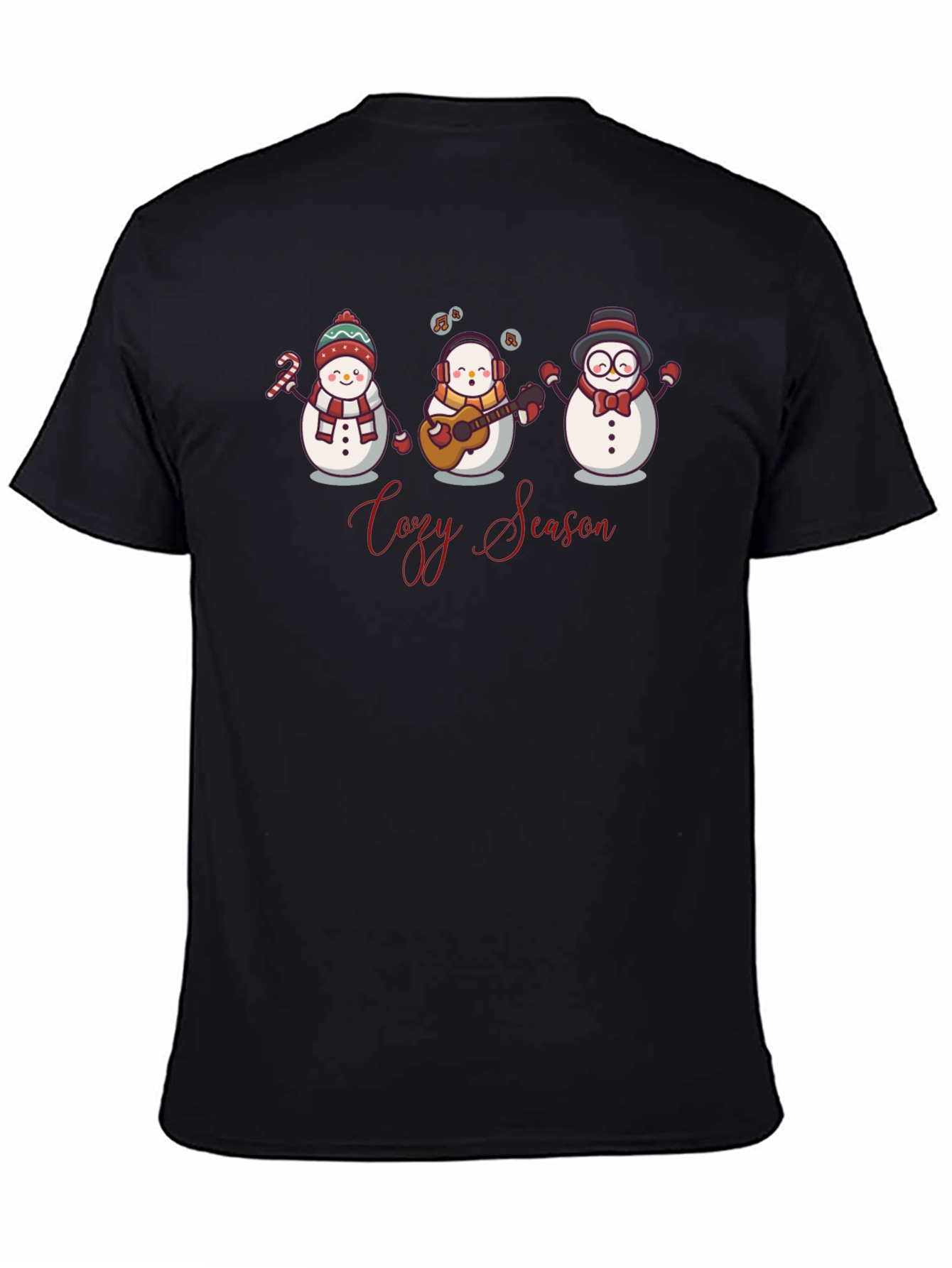 Cozy Season Snowman Band Black Tee