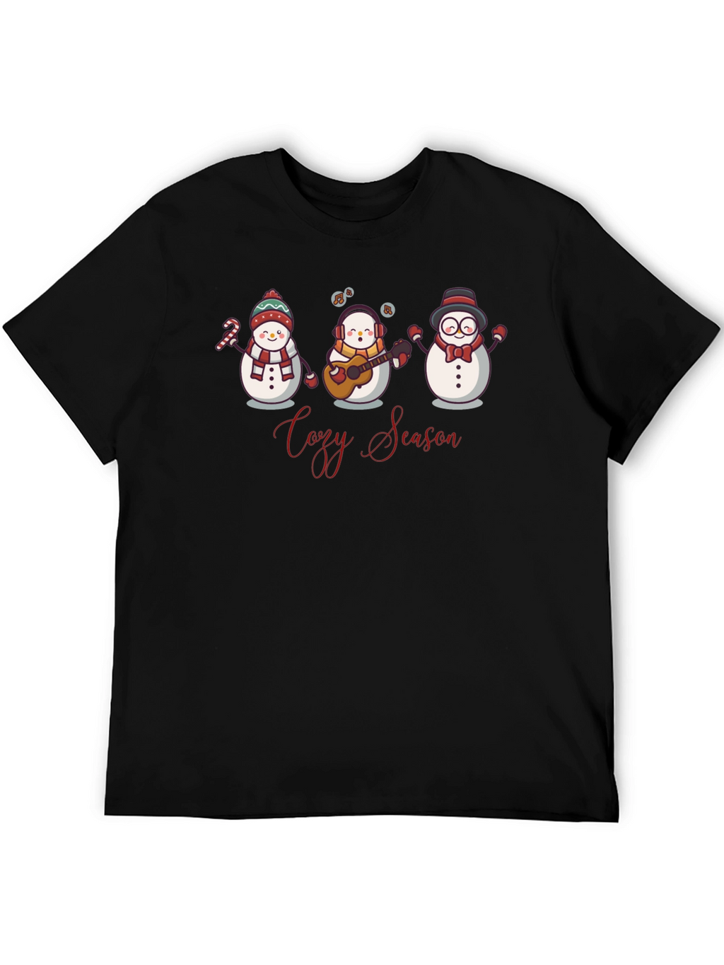 Cozy Season Snowman Band Black Tee
