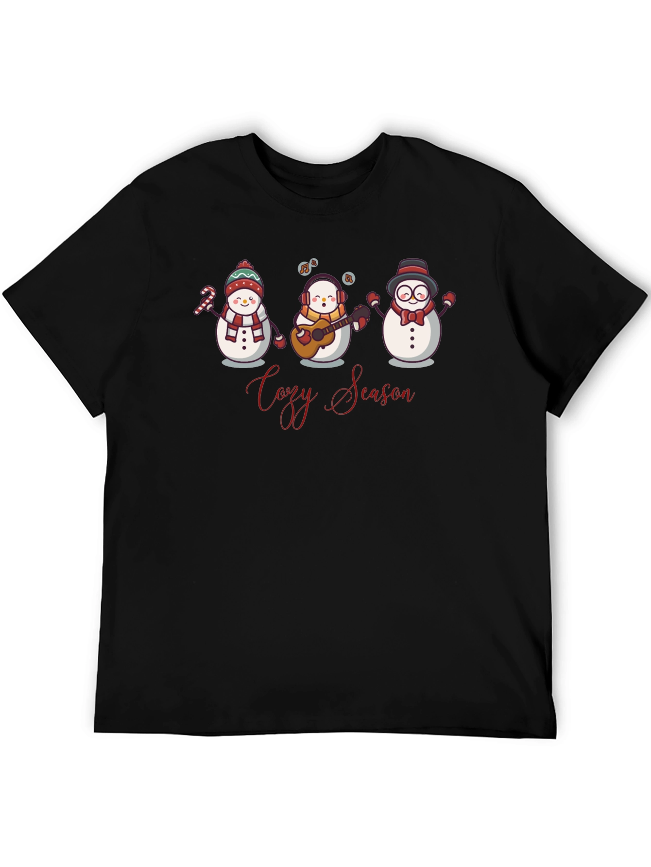 Cozy Season Snowman Band Black Tee