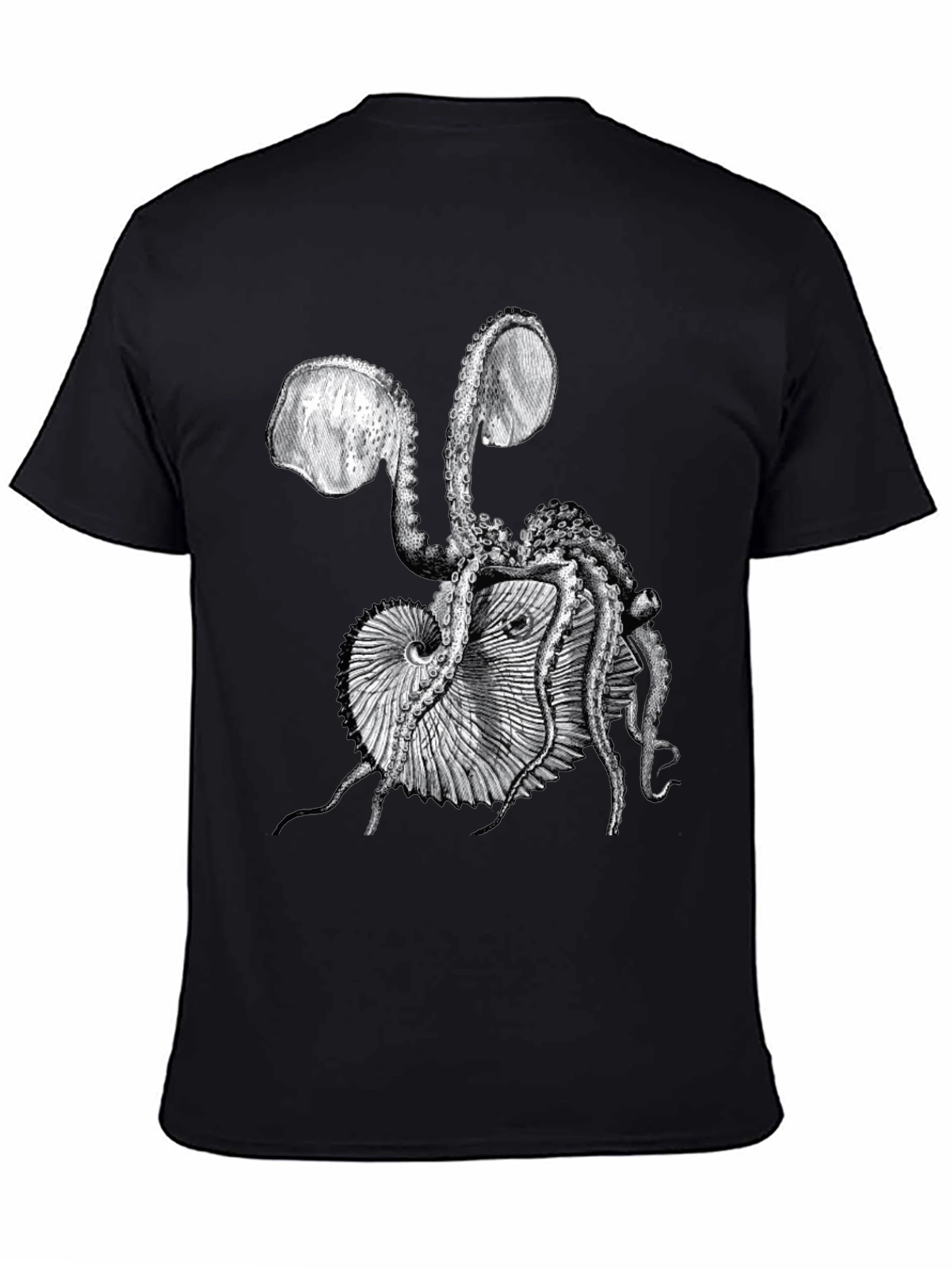 Octopus & Shell Graphic Tee - Black