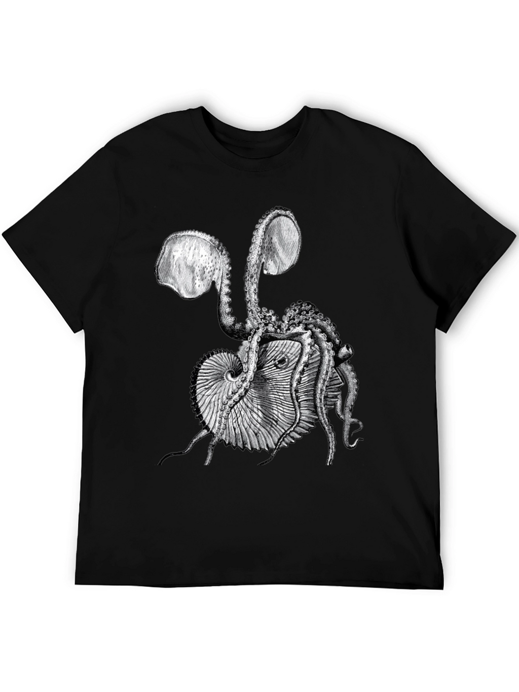 Octopus & Shell Graphic Tee - Black