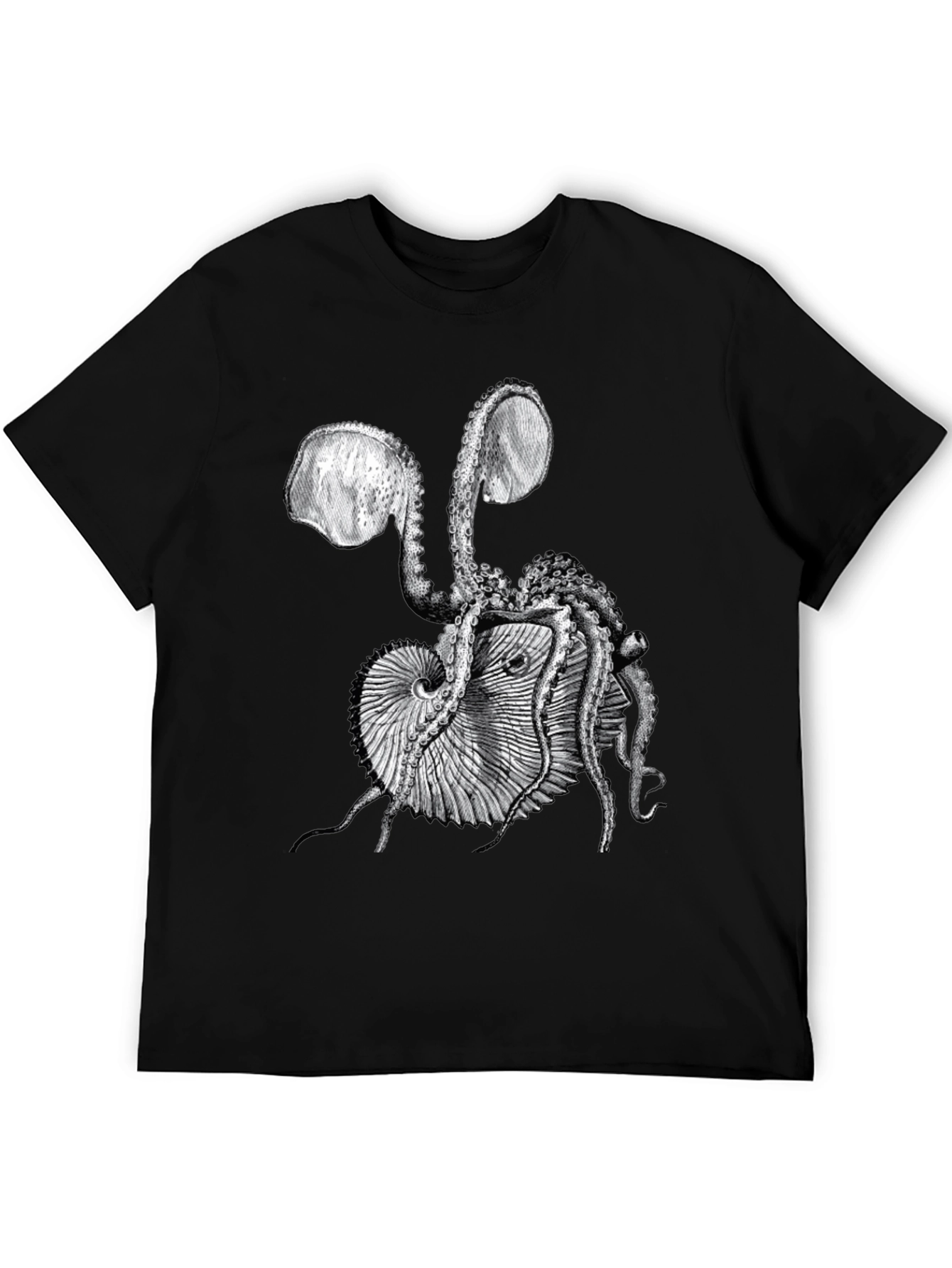 Octopus & Shell Graphic Tee - Black
