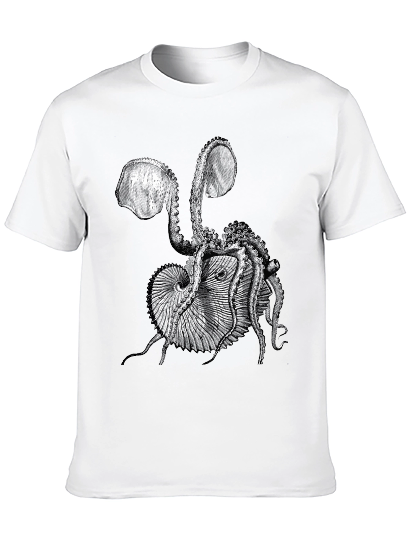 Octopus & Shell Graphic Tee - Black