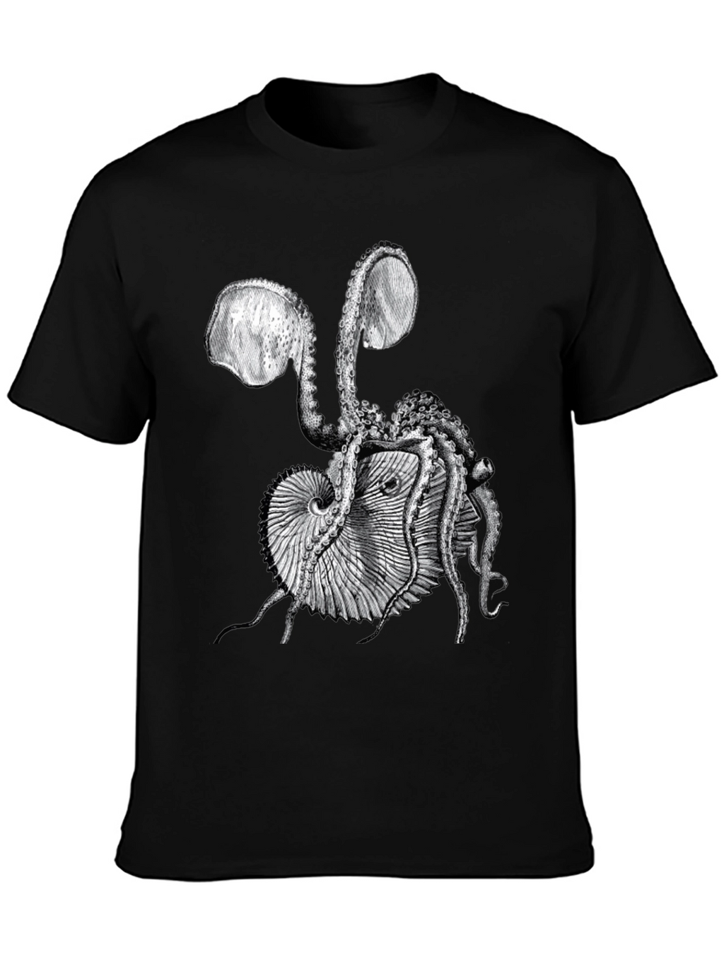 Octopus & Shell Graphic Tee - Black