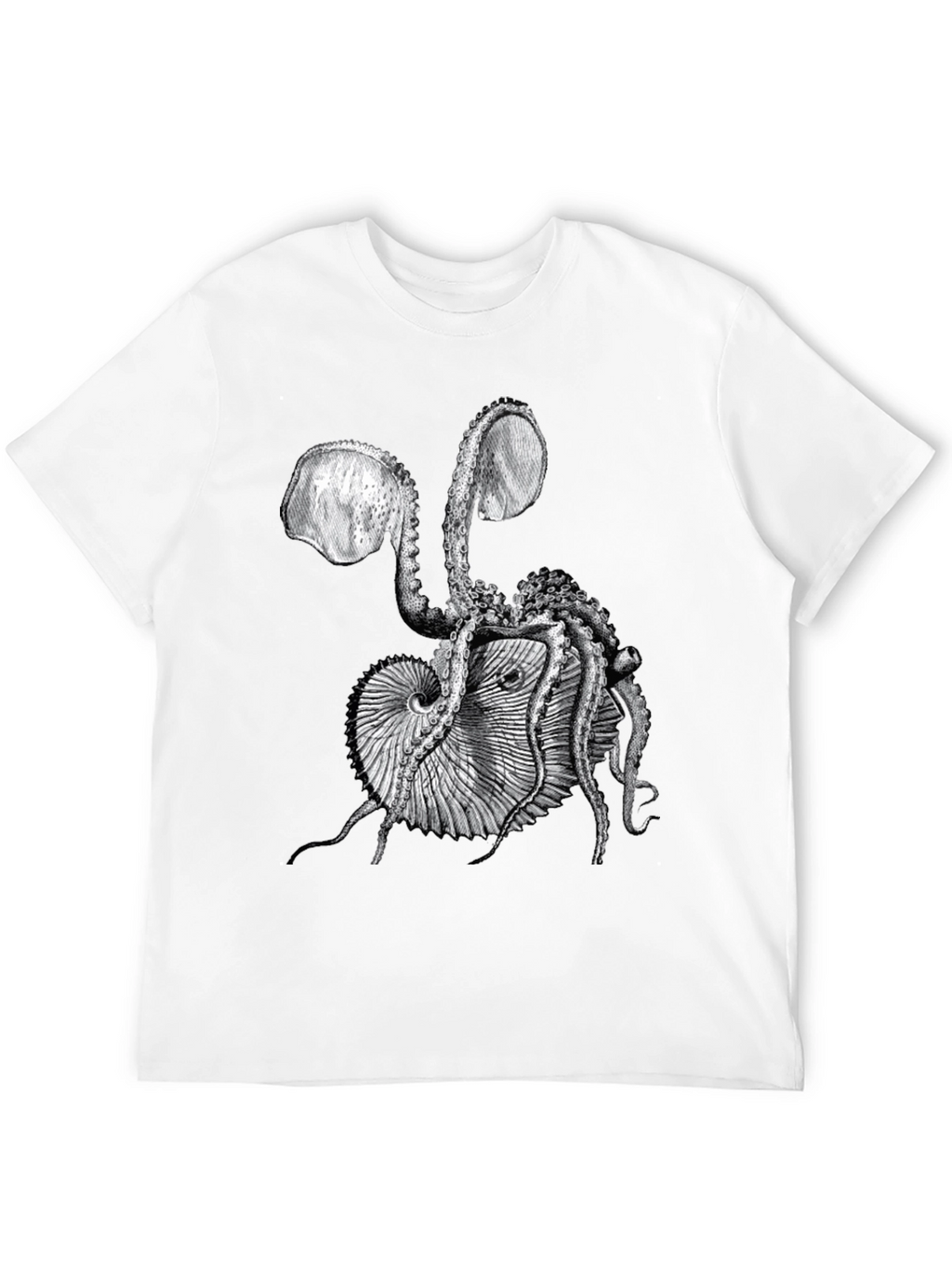 Octopus & Shell Graphic Tee - Black