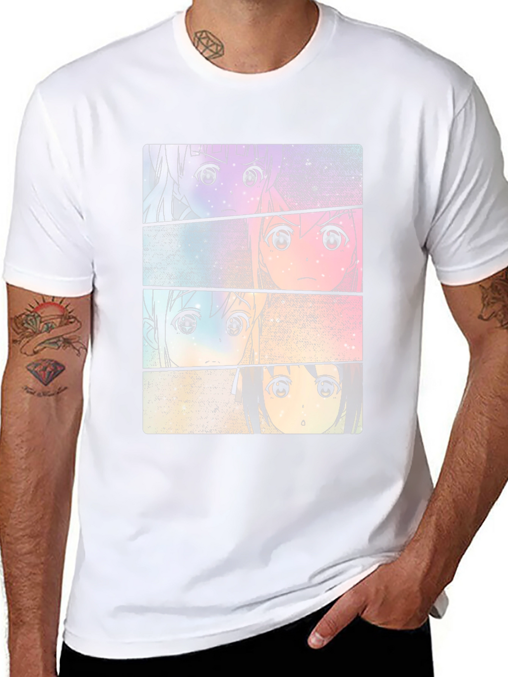 Anime Girls Black T-Shirt