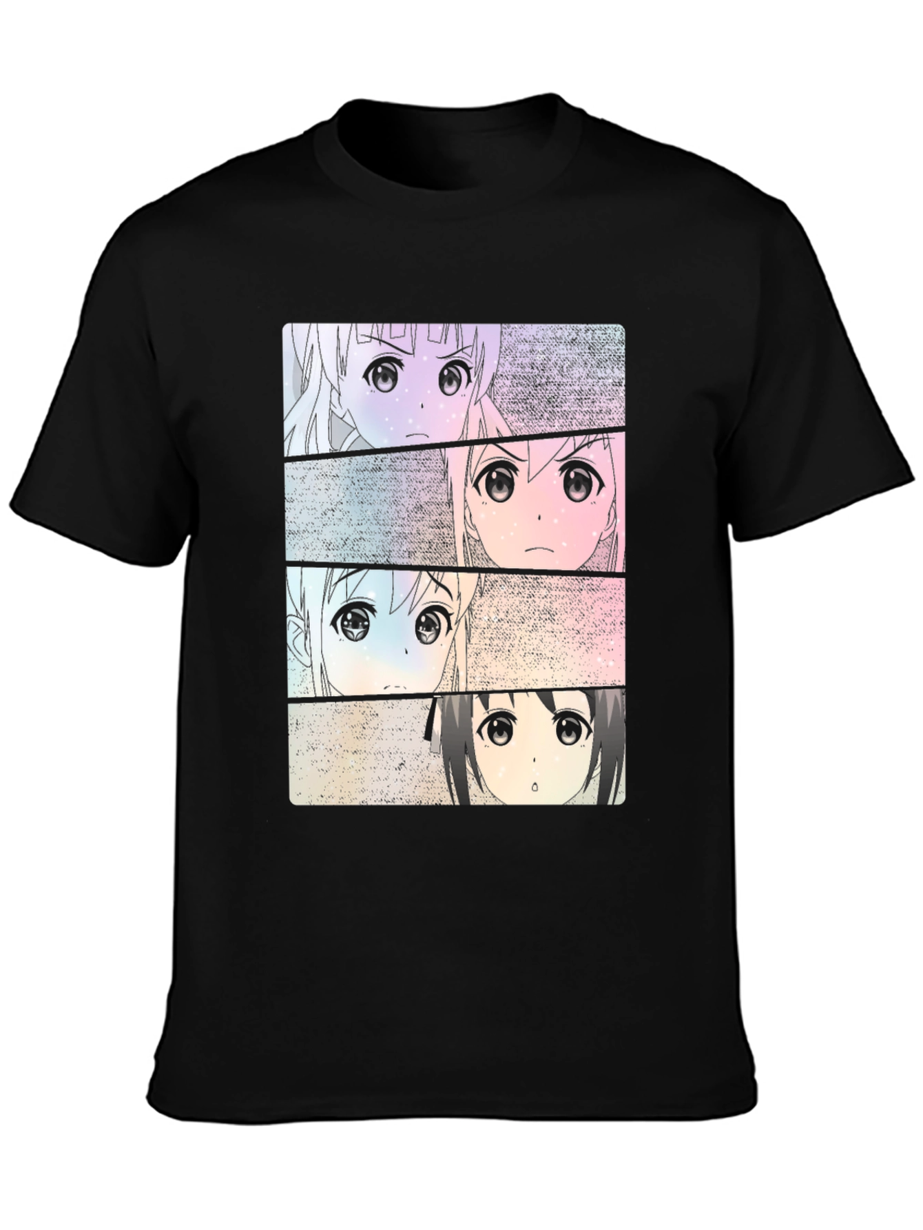 Anime Girls Black T-Shirt