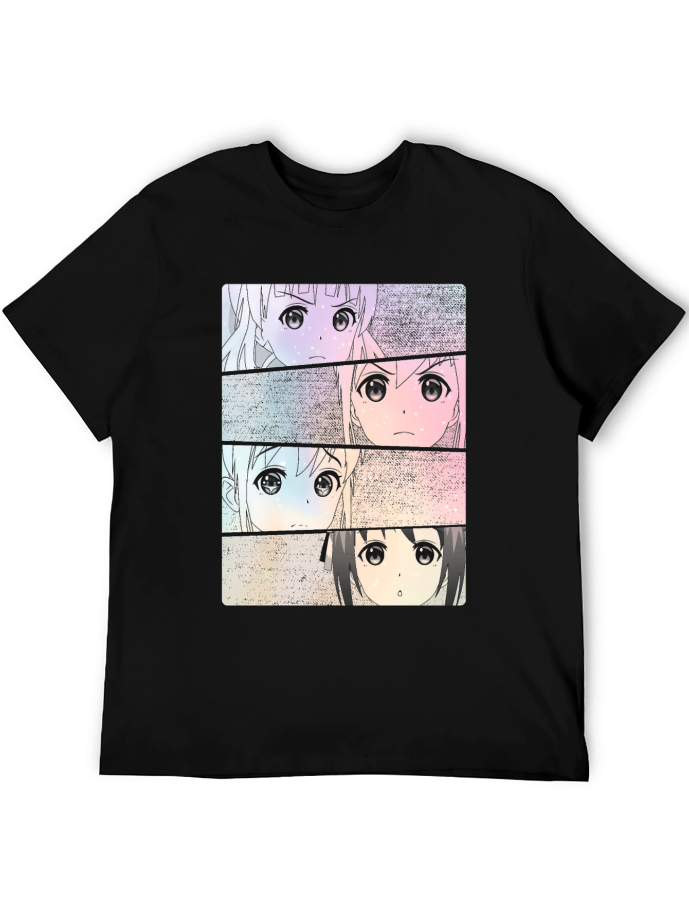 Anime Girls Black T-Shirt