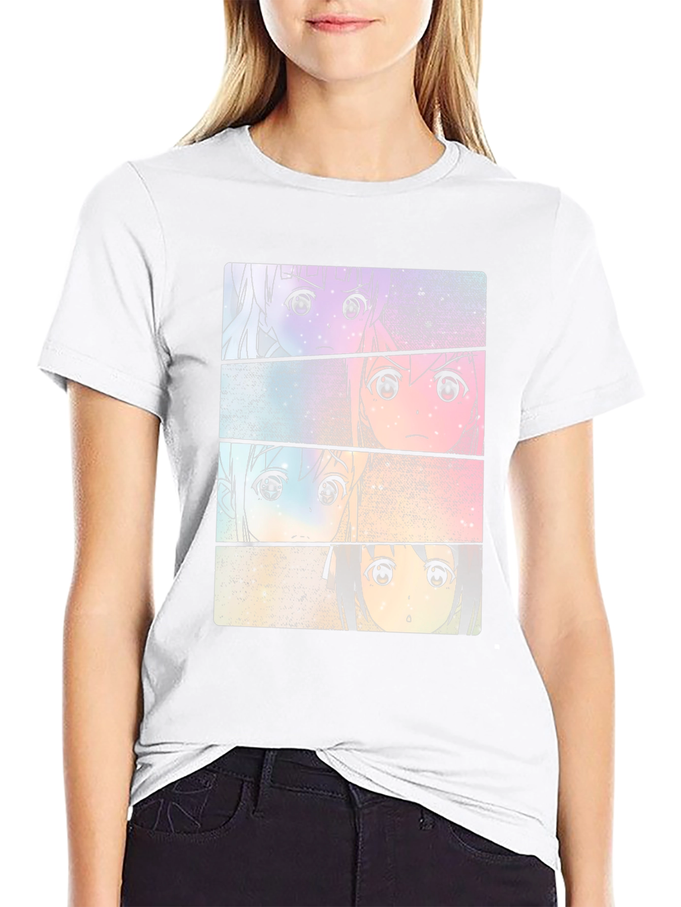Anime Girls Black T-Shirt