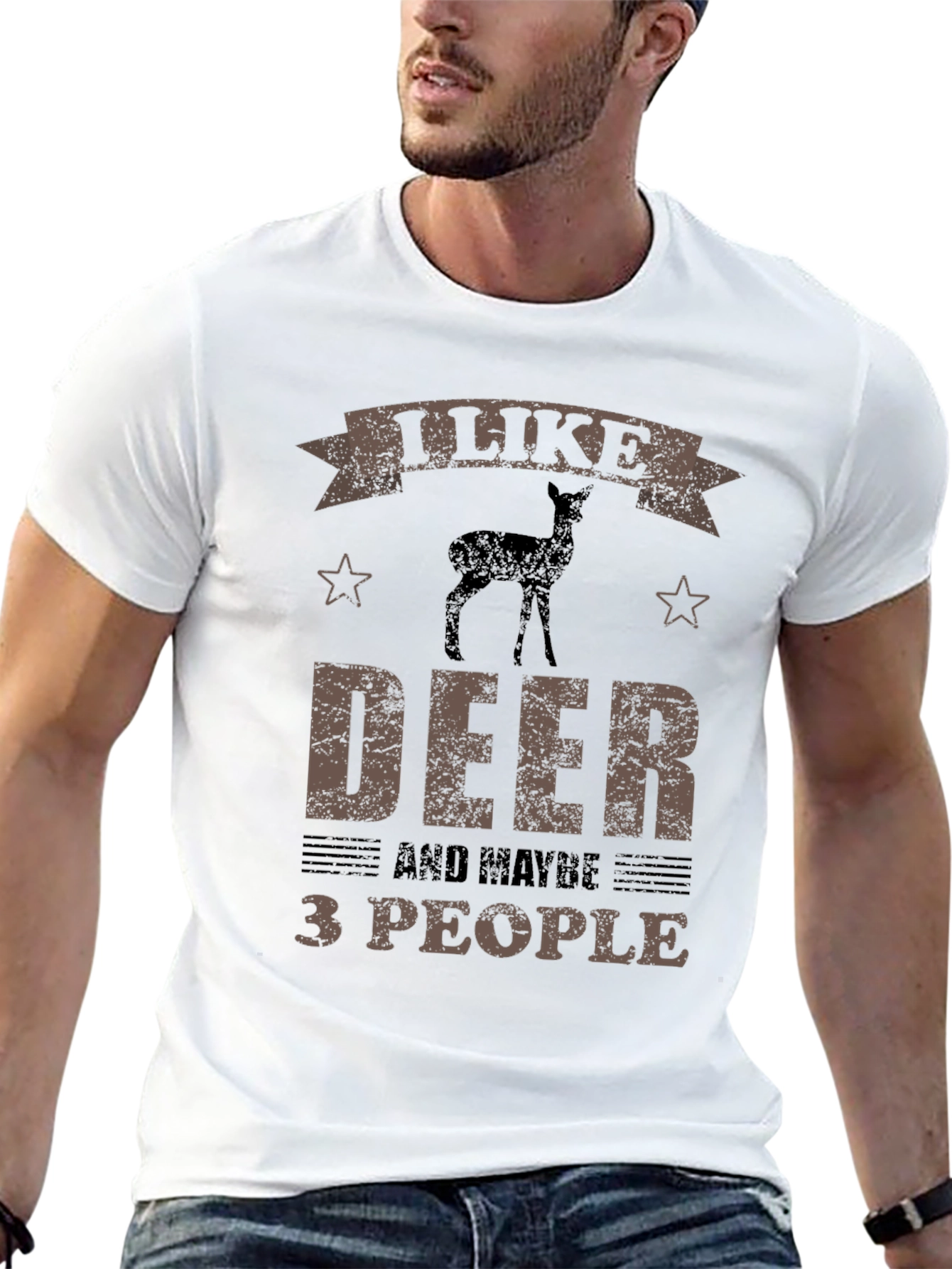 I Like Deer and Maybe 3 People Funny T-Shirt