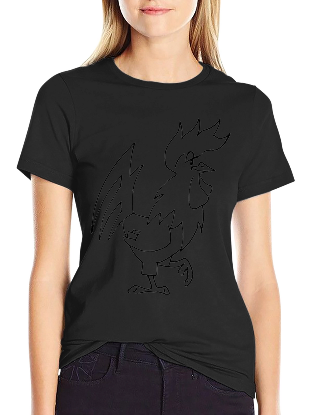 Rooster Graphic Black T-Shirt