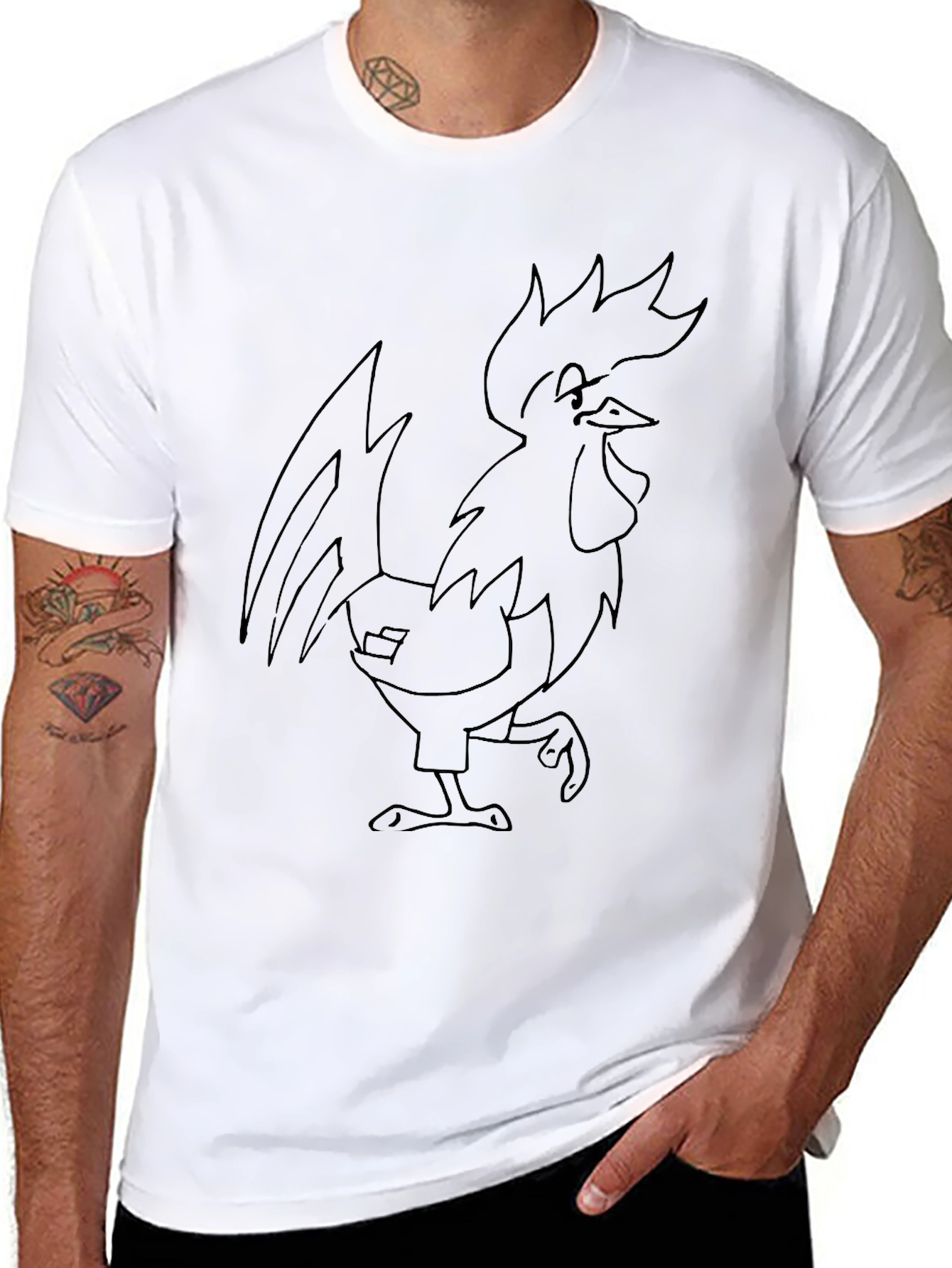 Rooster Graphic Black T-Shirt