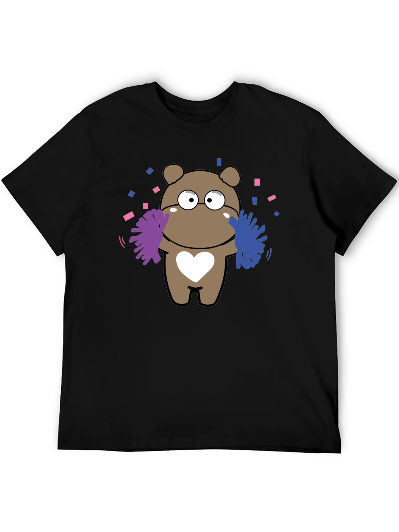 Cute Cheerleader Bear T-Shirt - Black