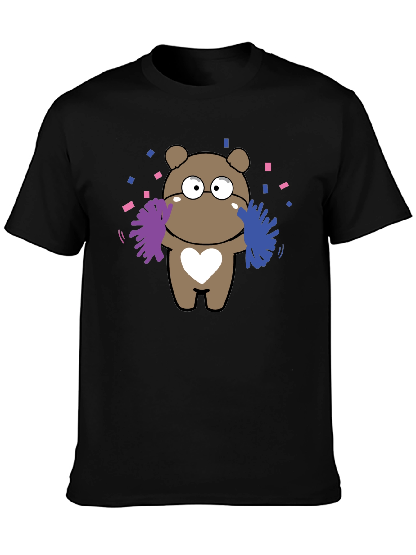 Cute Cheerleader Bear T-Shirt - Black