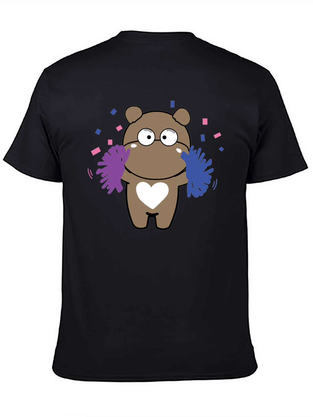 Cute Cheerleader Bear T-Shirt - Black